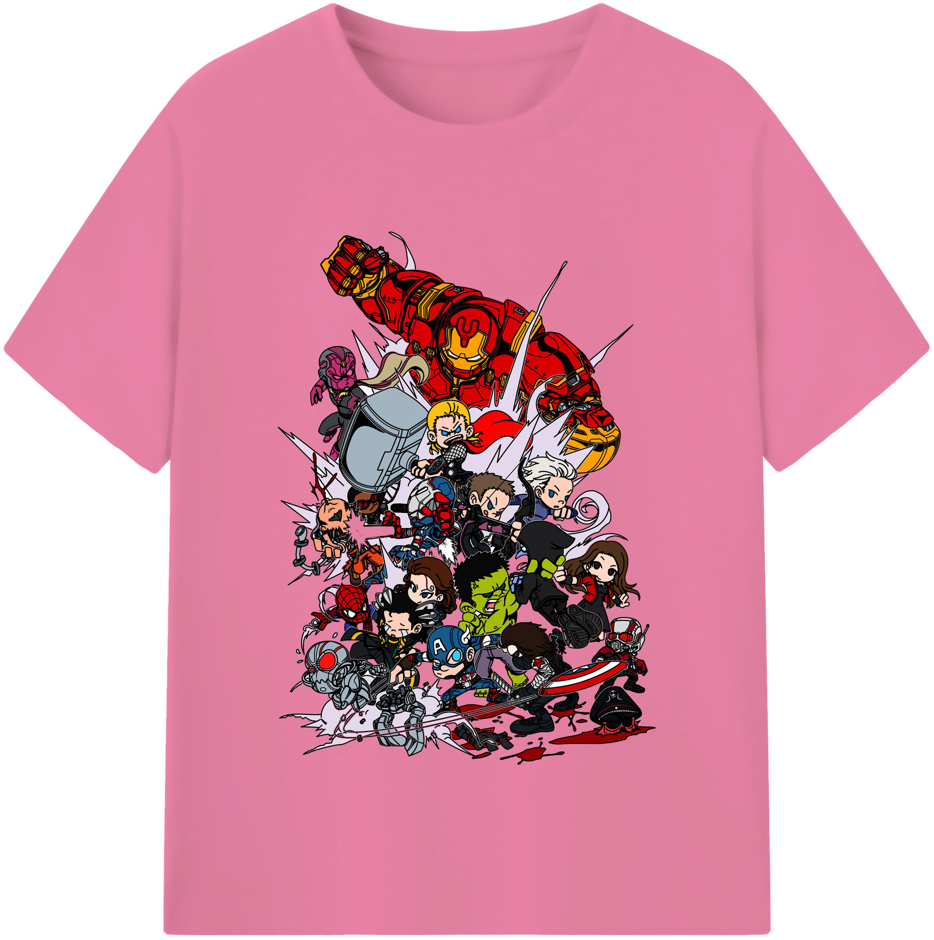 （画像用） アベンジャーズ The Avengers 綿100％半袖Tシャツ（フロントプリント）